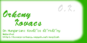 orkeny kovacs business card